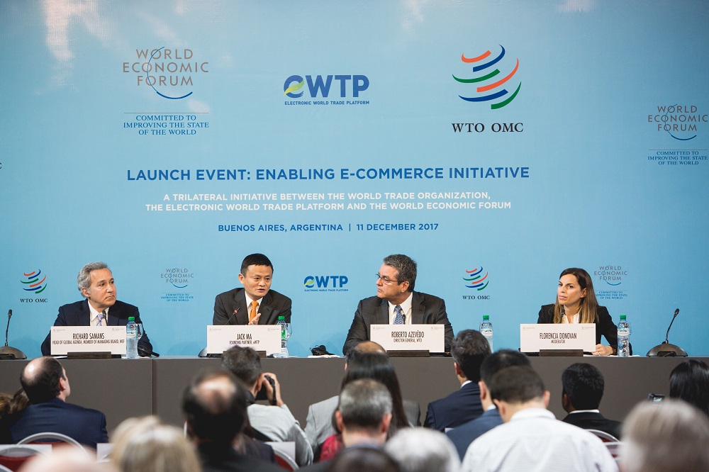 WTO第11屆部長會議於12月10至13日在阿根廷布宜諾斯艾利斯舉行。當地時間11日，WTO、WEF及eWTP於會議期間公佈「Enabling E-commerce」（賦能電子商務）的倡議。